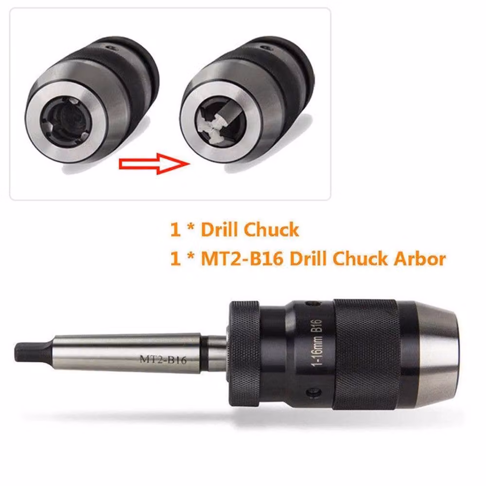 Nordara Black Keyless Lathe Chuck 1-16mm with MT2-B16 Taper Arbor – 5