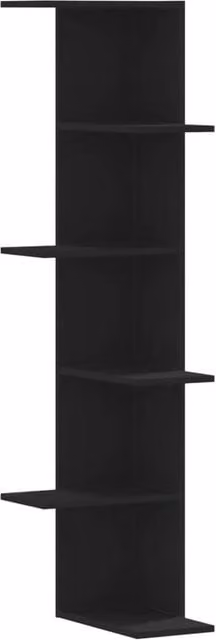 Berkfield Home Black Wall Corner Shelf in MDF, W/D/H: 36.5 x 36.5 x 140 cm – 1