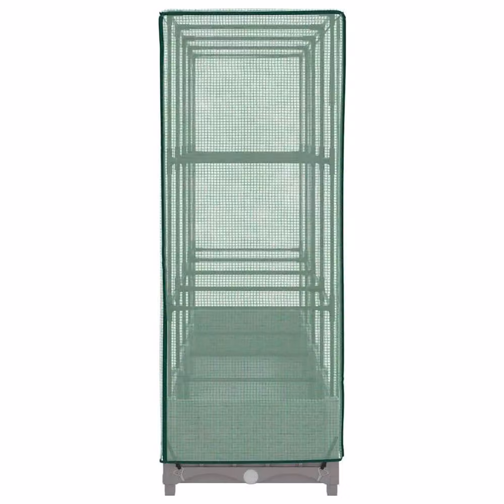 Berkfield Home Raised Bed with Greenhouse Cover in Light Grey Rattan Look, W/D/H: 160 x 40 x 123 cm – 3