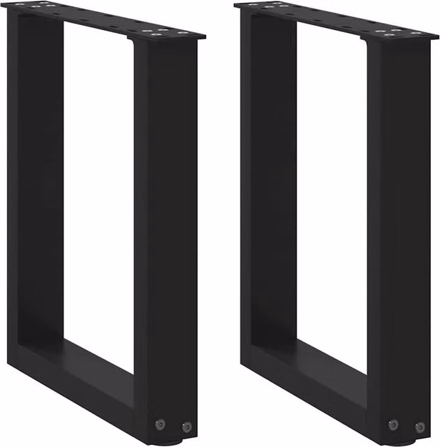 Berkfield Home U-Shaped Steel Coffee Table Legs, Black, 2 Pack, W: 28 cm, H: 42.5 cm