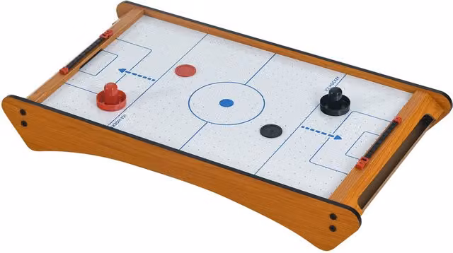 HOMCOM Mini Air Hockey Table in Brown Wood