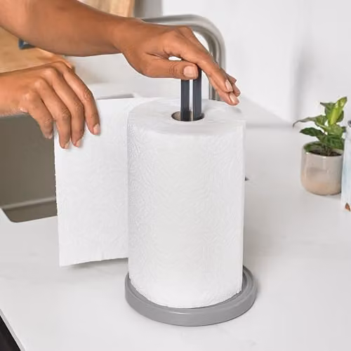 ReBorn Grey Recycled Freestanding Kitchen Roll Holder with Non-Slip Base – 2