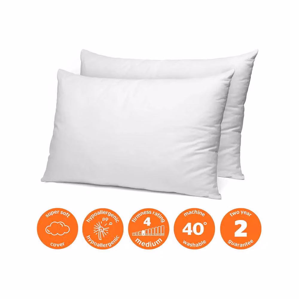 Silentnight Winter Warmers Microfibre Pillows, 2 Pack, White – 2