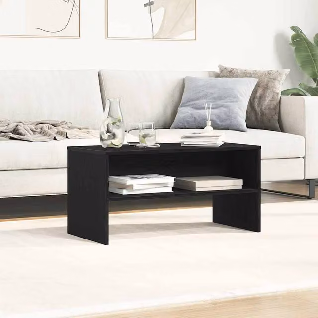Berkfield Home Modern Black Oak TV Cabinet in Matt MDF, W/D/H: 80 x 40 x 40 cm