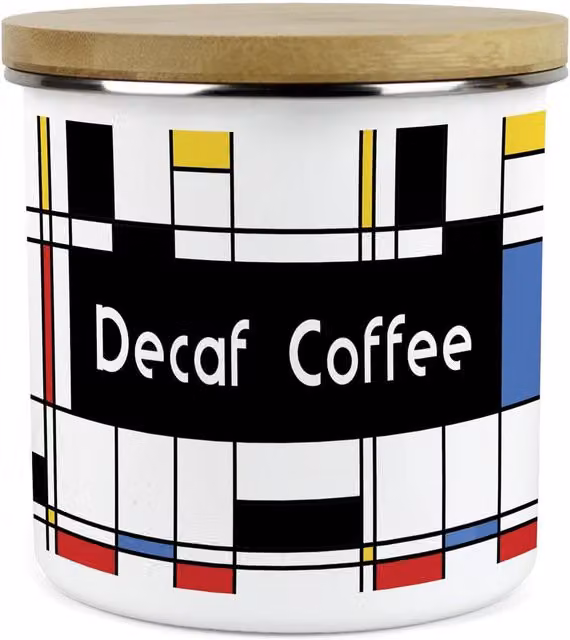 Purely Home Retro Design Metal Kitchen Storage Canister in White and Multicolour