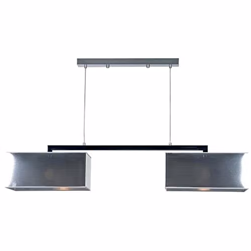 Netlighting Maxima Straight Bar Pendant Ceiling Light in Chrome and Grey
