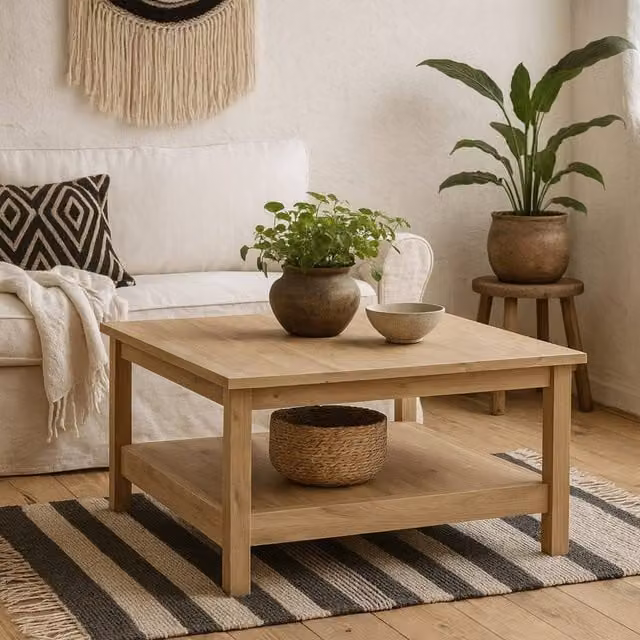 Wyld Haus Wildberry Natural Oak Coffee Table in Brown