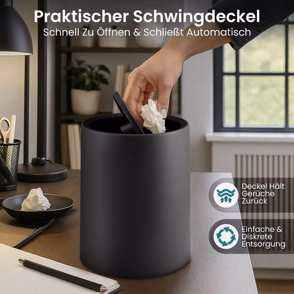 SPETLEK 12L Swing Lid Cosmetic Bin in Black – 3