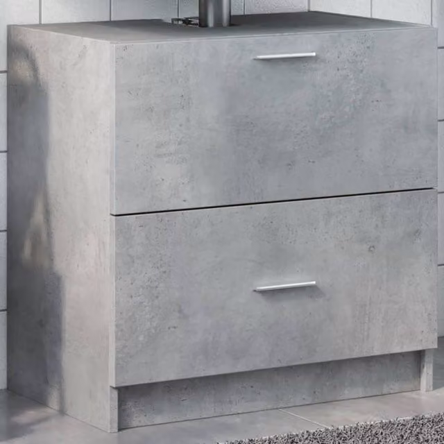Berkfield Home Wall Mounted Bathroom Sink Cabinet in Concrete Grey, W/D/H: 59 x 37 x 59 cm – 1