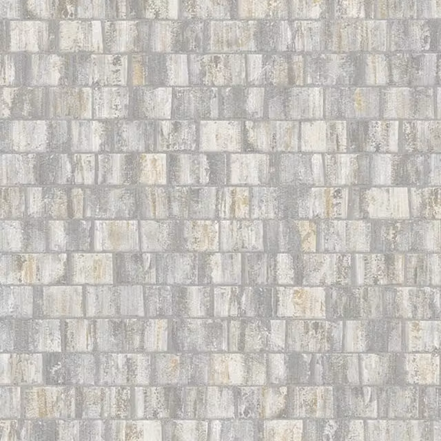 I Love Wallpaper Messina Geometric Abstract Tile Wallpaper in Grey and Gold
