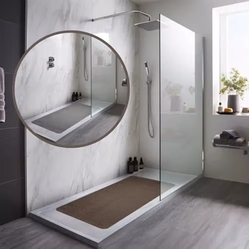 Nicoman Reversible Dual-Colour Grey and Brown Anti-Slip PVC Shower Mat, W: 75 cm, D: 44 cm – 5