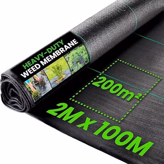 Green Thumbz Heavy Duty Black Weed Membrane Ground Cover for Ornamental Gardens