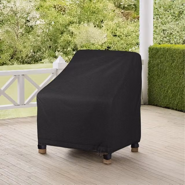 Lifeideas Set of 2 Waterproof Garden Chair Ties in Black, W/D/H: 80 x 85 x 92 cm