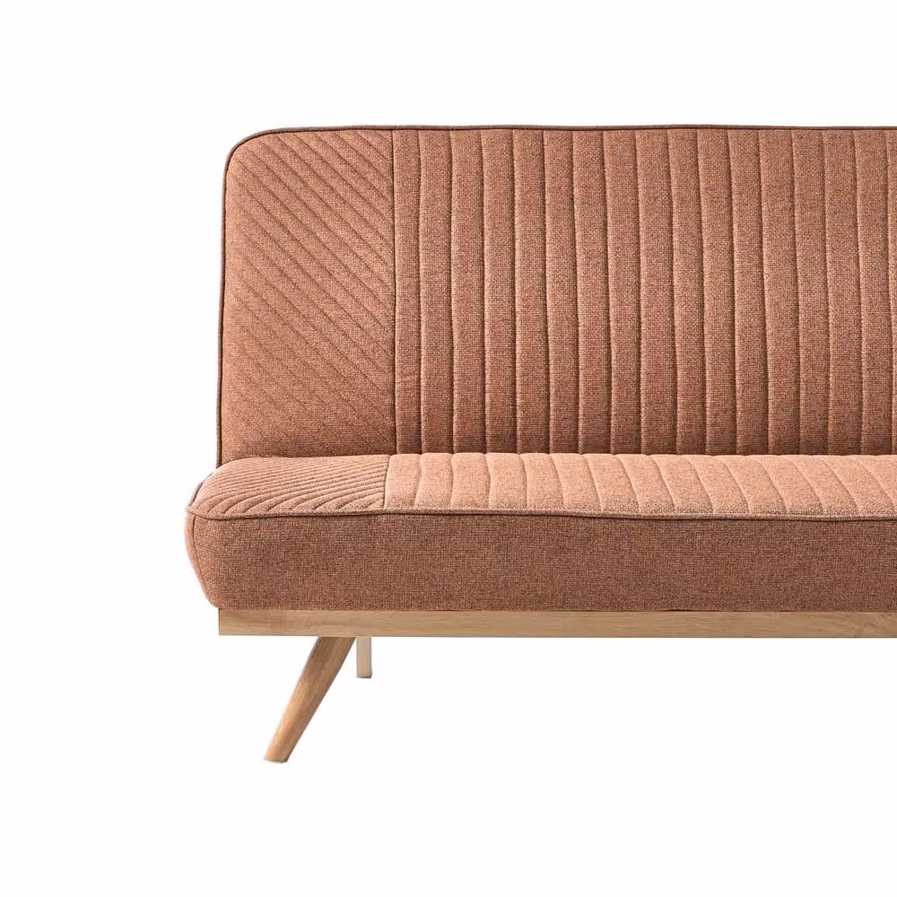 Wyld and Coco 2-Seater Mid-Century Click Clack Sofa Bed in Brown Fabric, W/D/H: 191 x 140 x 84 cm – 3