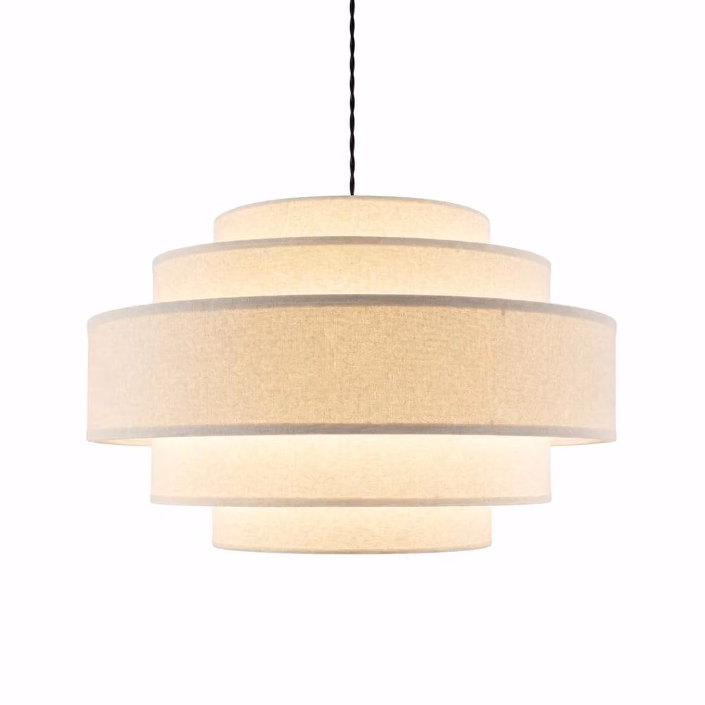 CGC Lighting Soma Five Layered Cream Fine Linen Drum Lampshade – 2