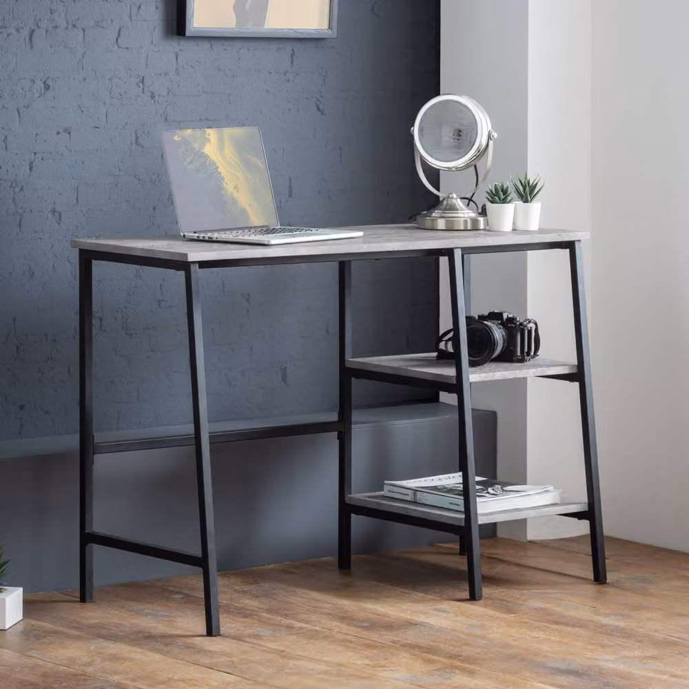 Cheshire Signature Harstad Writing Desk in Concrete and Black, W/D/H: 105.0 x 72.0 x 40.0 cm – 2