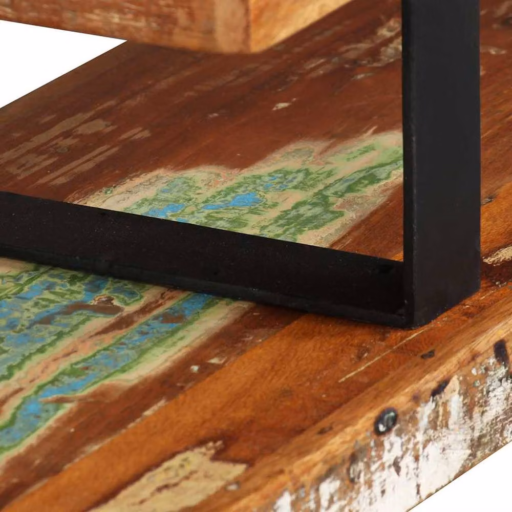 Berkfield Home Industrial TV Stand in Brown Solid Reclaimed Wood and Metal, W/D/H: 40 x 30 x 30 cm – 3
