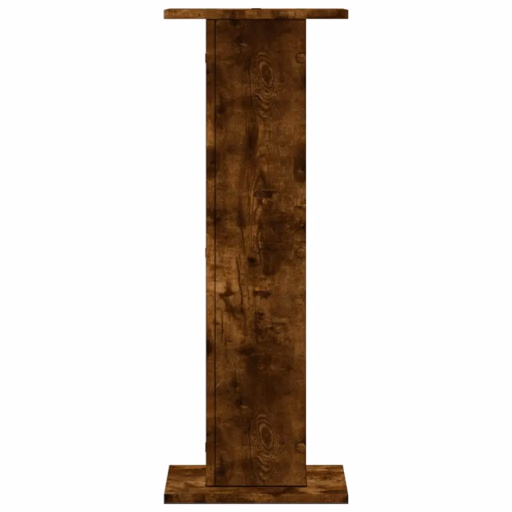 Berkfield Home Set of 2 Smoked Oak Plant Stands in Brown, W/D/H: 30 x 30 x 80 cm – 4