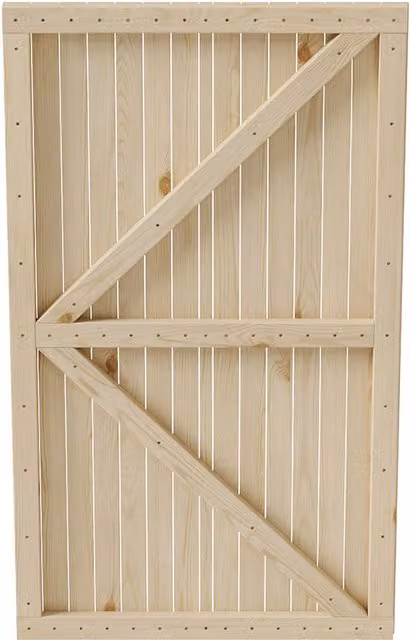 Darphe Wooden Garden Gate with Latch in Brown and Beige, W: 105 cm, H: 180 cm