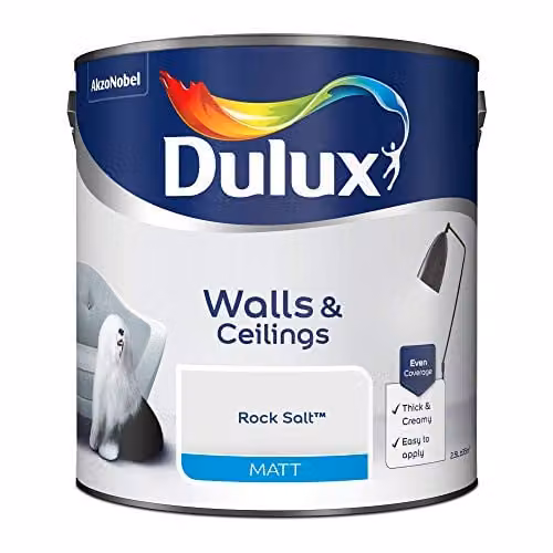 Dulux Matt Emulsion Water Based Paint for Walls and Ceilings, White, 2.5 l – 2