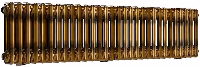 Lux Heat Horizontal Brass Lacquer Column Radiator in Gold and Brown, H 137 cm x W 30 cm