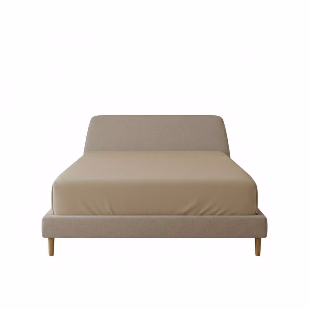 Snug City Beige Flannelette Fitted Cotton Sheet, W/D/H: 90 x 200 cm – 2