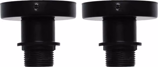 First Choice Lighting Cassidy Set of 2 Black E27 Round Metal Flush Mount Ceiling Lights