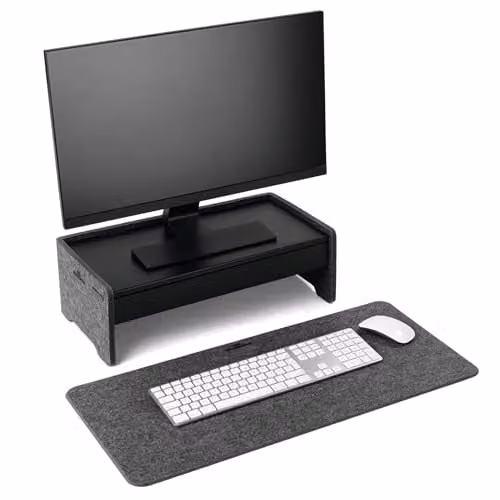 Durable Effect Soft Felt Desk Mat in Grey, W: 70 cm, D: 33 cm – 2