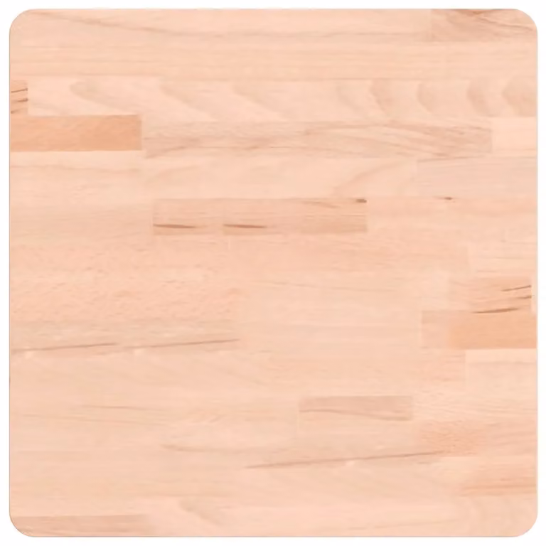 Berkfield Home Square Solid Wood Beech Table Top, Brown, W/D/H: 40 x 40 x 4 cm