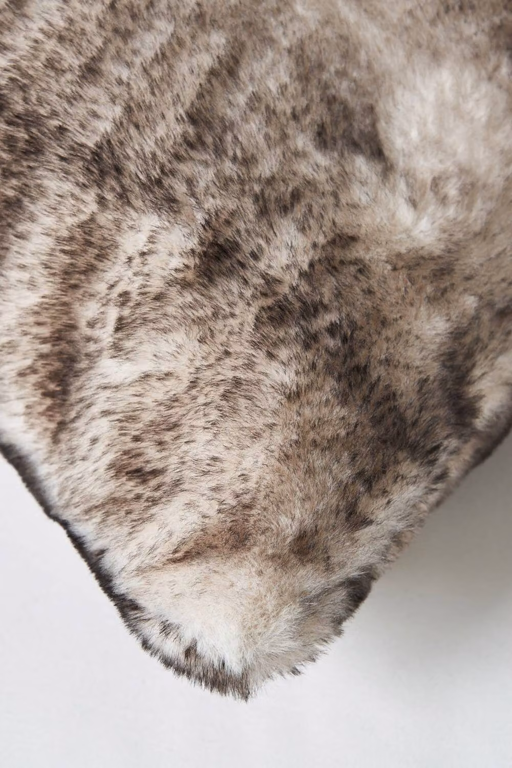 BHS Alaskan Faux Fur Square Cushion in Beige and Brown, W/D/H: 45 x 45 x 45 cm – 2