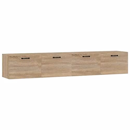 vidaXL Set of 2 Wall Mounted Cabinets in Brown Sonoma Oak, W/D/H: 100 x 36.5 x 35 cm – 1