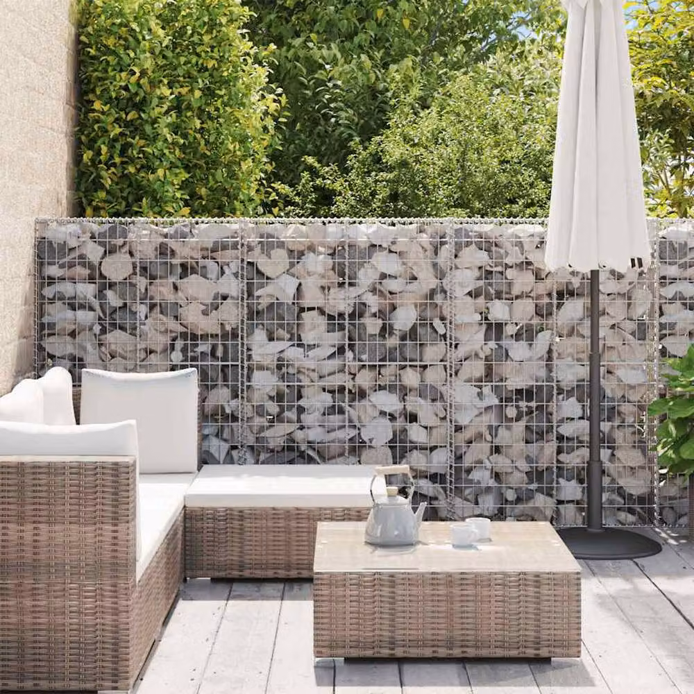 Berkfield Home Galvanised Steel Gabion Basket in Silver, W/D/H: 300 x 30 x 100 cm – 4