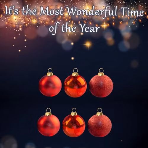 VFM e-Store Red Round Christmas Bauble Hanging Tree Ornaments, Pack of 6, Diameter: 6 cm – 4