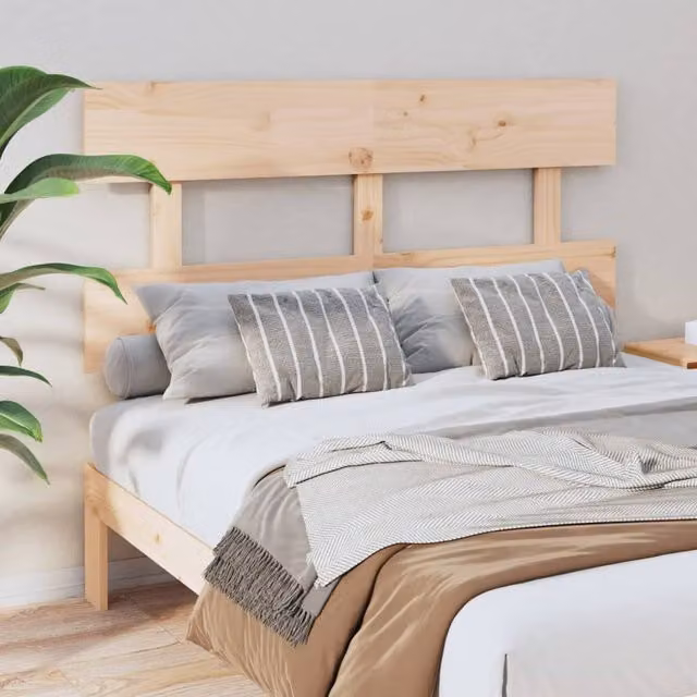 Berkfield Home Rustic Solid Wood Pine Bed Headboard in Brown, W: 124 cm, D: 3 cm, H: 81 cm – 1