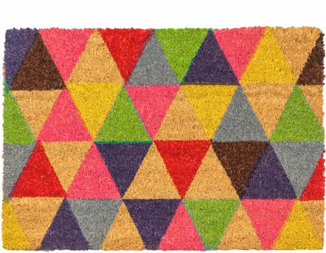 Nicola Spring Triangle Coir Door Mat, Brown and Multicolour, W: 60 cm, D: 40 cm – 7