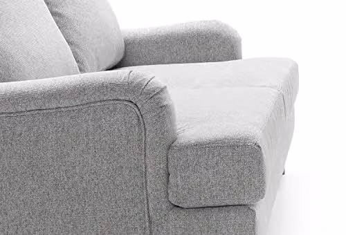 Abakus Direct Harper 3 Seater Sofa in Light Grey Smart Chenille Fabric – 3
