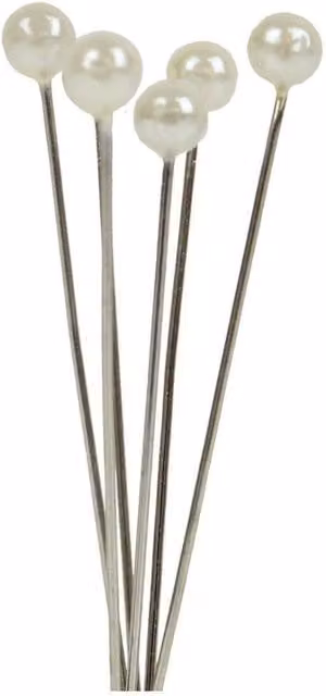 KDMD Ivory Pearl Headed Metal Pins, 4cm, 4 Pack
