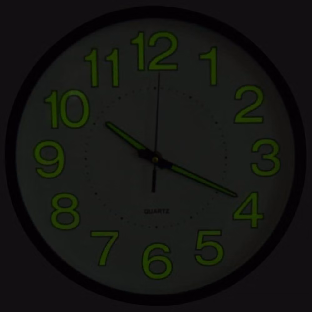 Berkfield Home Luminous Wall Clock, Black, Diameter: 30 cm