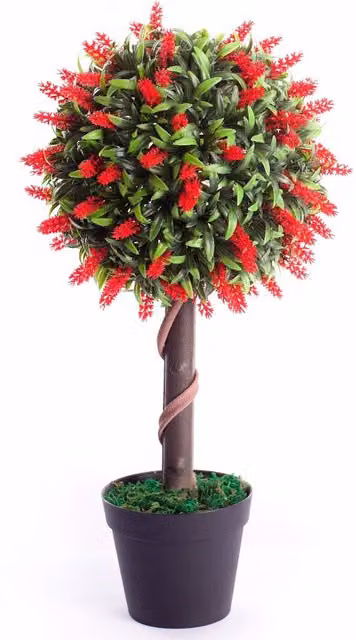 Best Artificial Red Lavender Ball Tree, Height: 60 cm
