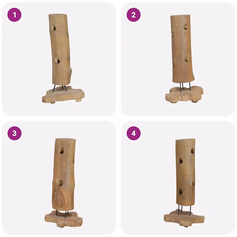 Berkfield Home Vintage Teak Wood Wine Rack in Brown, W/D/H: 40 x 30 x 80 cm – 3