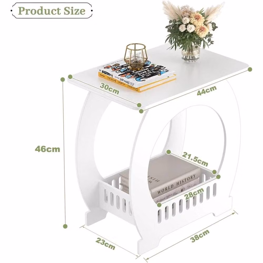 EONLION Arch Bedside Table White Drawer Cabinet – 2