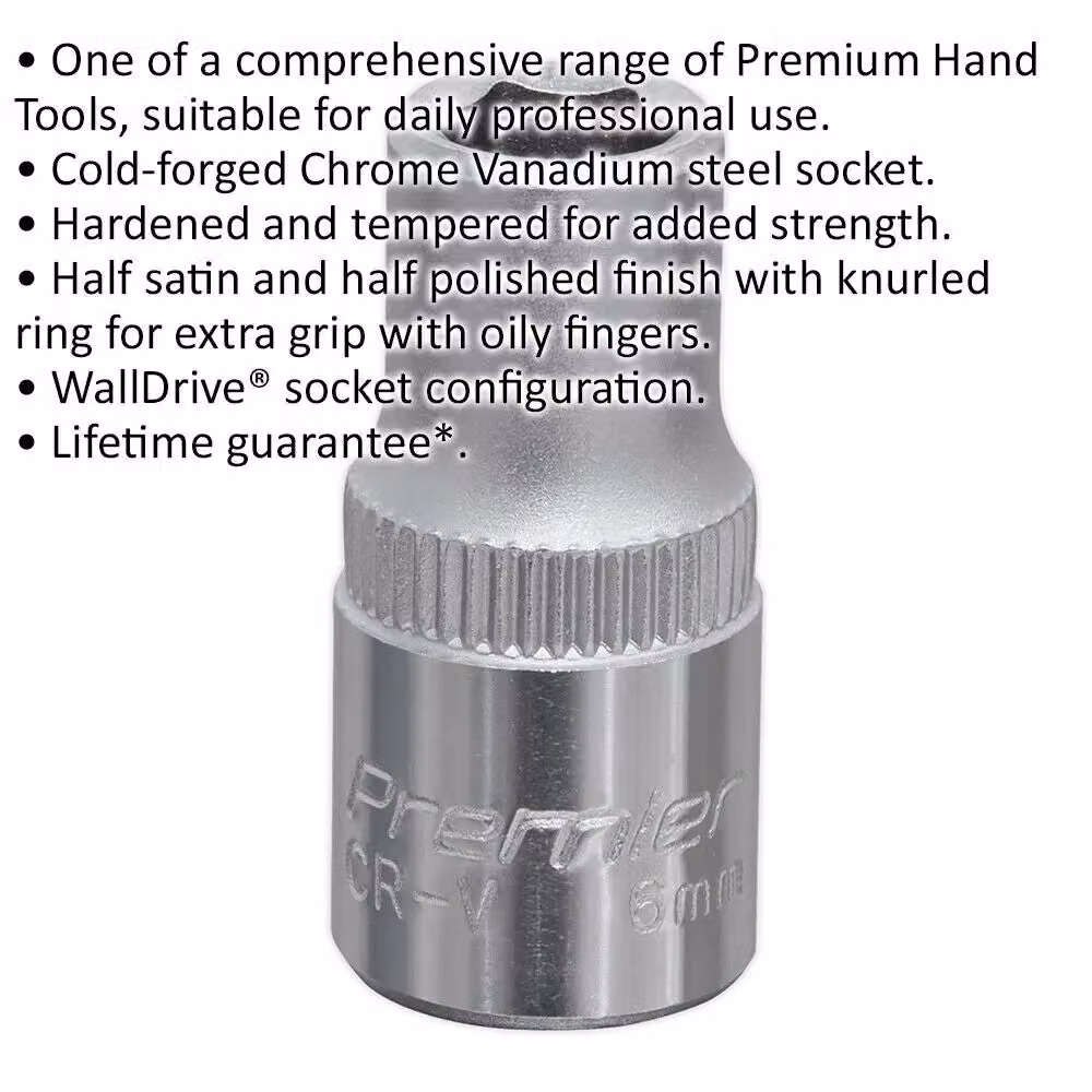 Loops 6mm Forged Steel Drive Socket, 1/4 inch Square Drive, Chrome Vanadium, Silver – 2