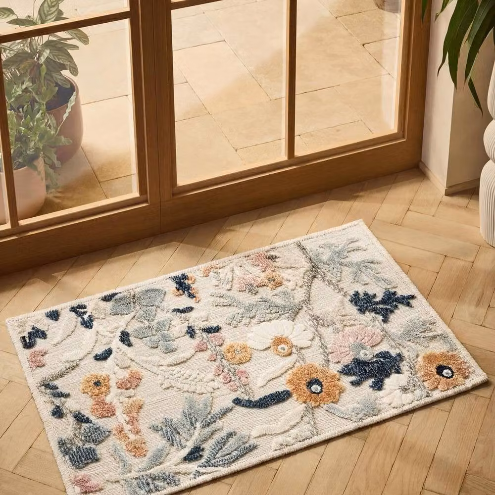 Desire Rugs Gardenia Floral Indoor Outdoor Area Rug, Beige and Multicolour, W: 120 cm, D: 170 cm – 5