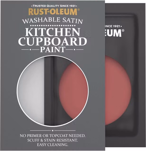 Rust-Oleum Kitchen Cupboard Satin Finish Tester Sachet in Soho Red, 10ml