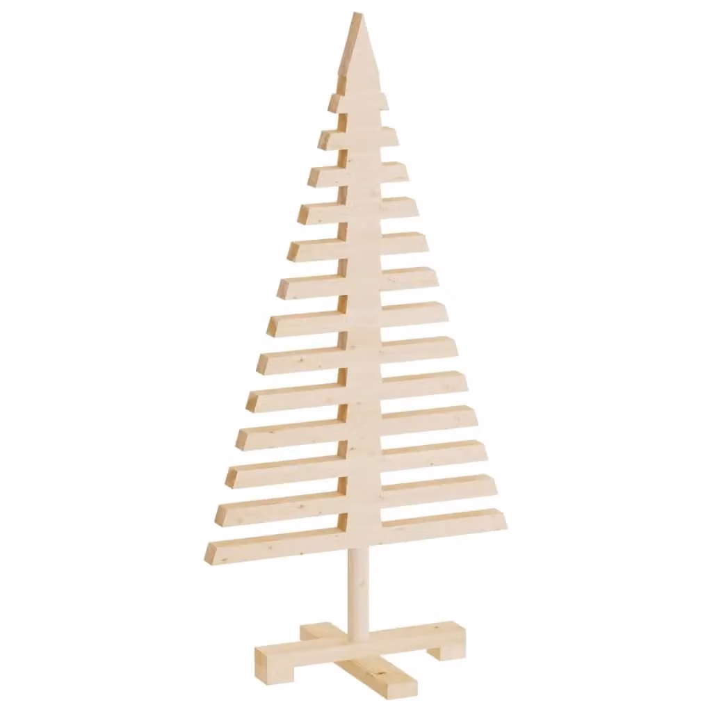 Berkfield Home Rustic Brown Solid Wood Pine Christmas Tree, Height: 90 cm