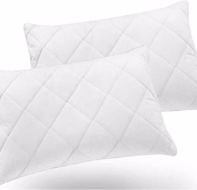 Snug City Soft Touch Quilted Pillow Protector Pair in White with Envelope Closure
