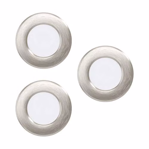 Loops 3 Pack Recessed LED Ceiling Downlights in Silver Metal