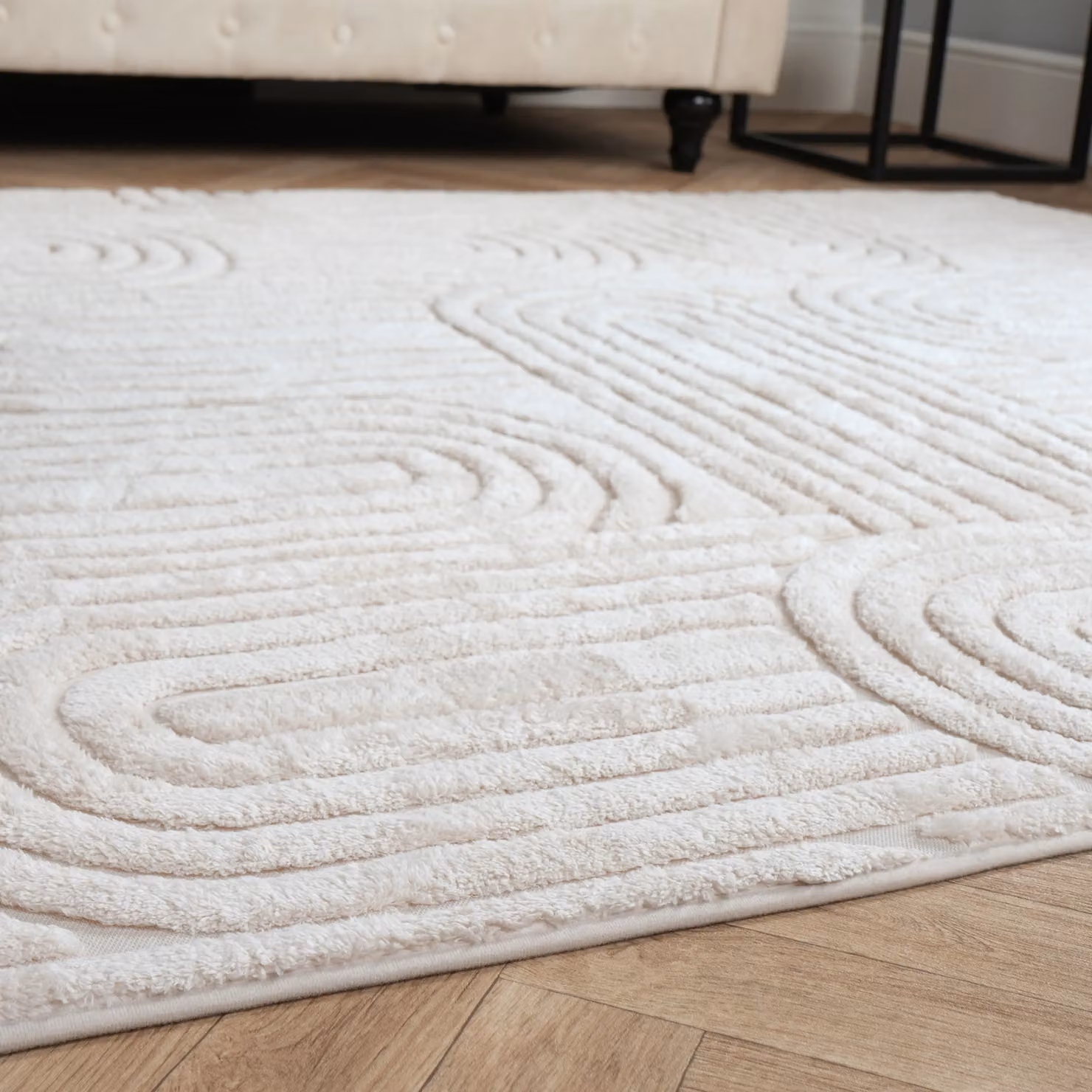 OHS Tufted Arches Non-Slip Area Rug in Stone, W/D/H: 160 x 230 cm – 2