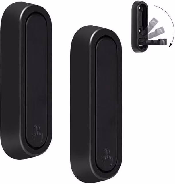 Pawnora Black Wall Mounted Metal Door Coat and Hat Hooks, 2 Pack