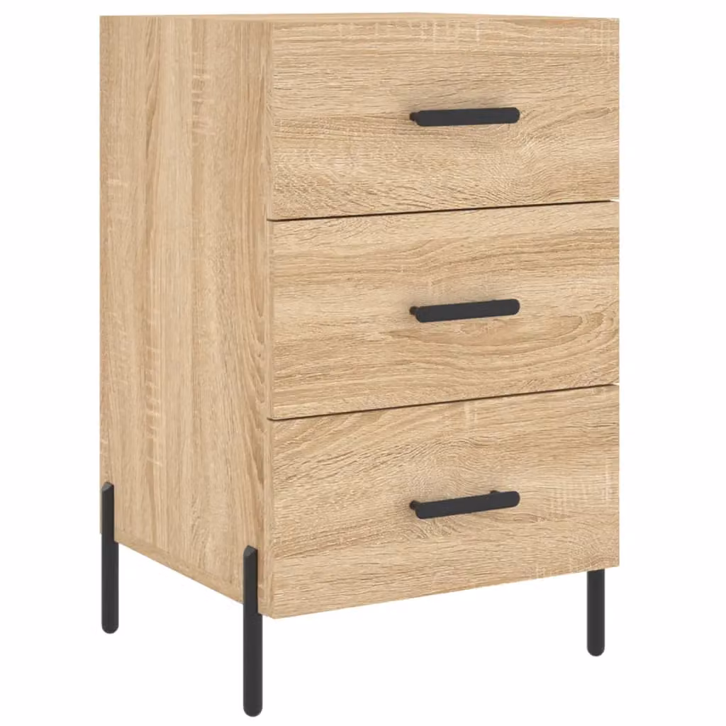 Berkfield Home Bedside Cabinet in Sonoma Oak Brown, W/D/H: 40 x 40 x 66 cm – 2